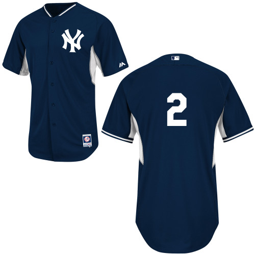 Derek Jeter #2 mlb Jersey-New York Yankees Women's Authentic Navy Cool Base BP Baseball Jersey